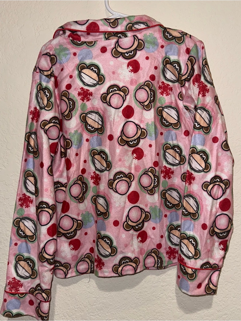 Y2K NWT 2008 Bobby Jack Pink Monkey Print Bubble gum Pajama Top Size 7/8 - Picture 2 of 5